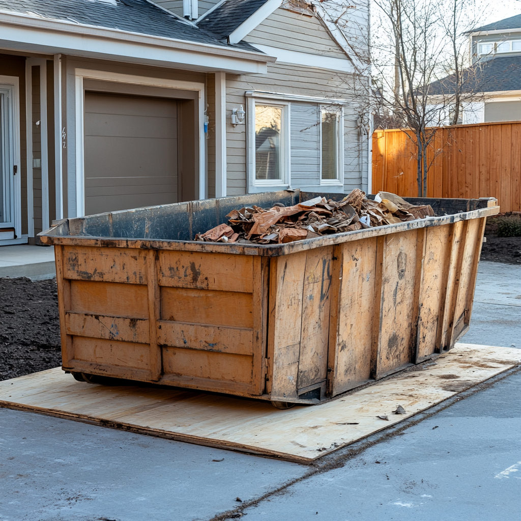 how to protect your driveway when renting a dumpster