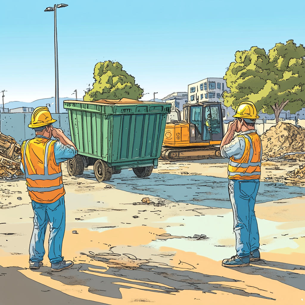 stop dumpster smells on a construction site in summer
