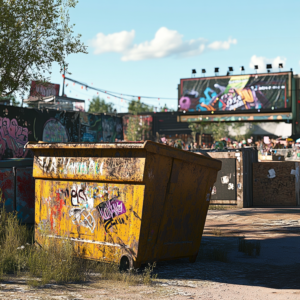 music festival dumpsters