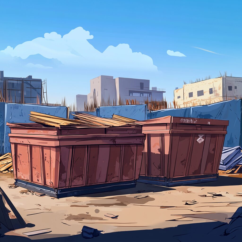 Where do I put rented dumpsters on a construction site?