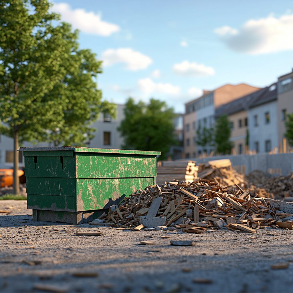 What cant you throw in a dumpster on a construction site?