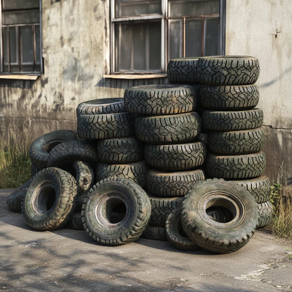 Can you throw old tires in a dumpster?