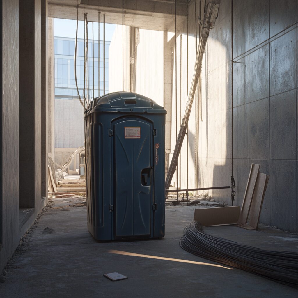 high rise porta potties for construction sites