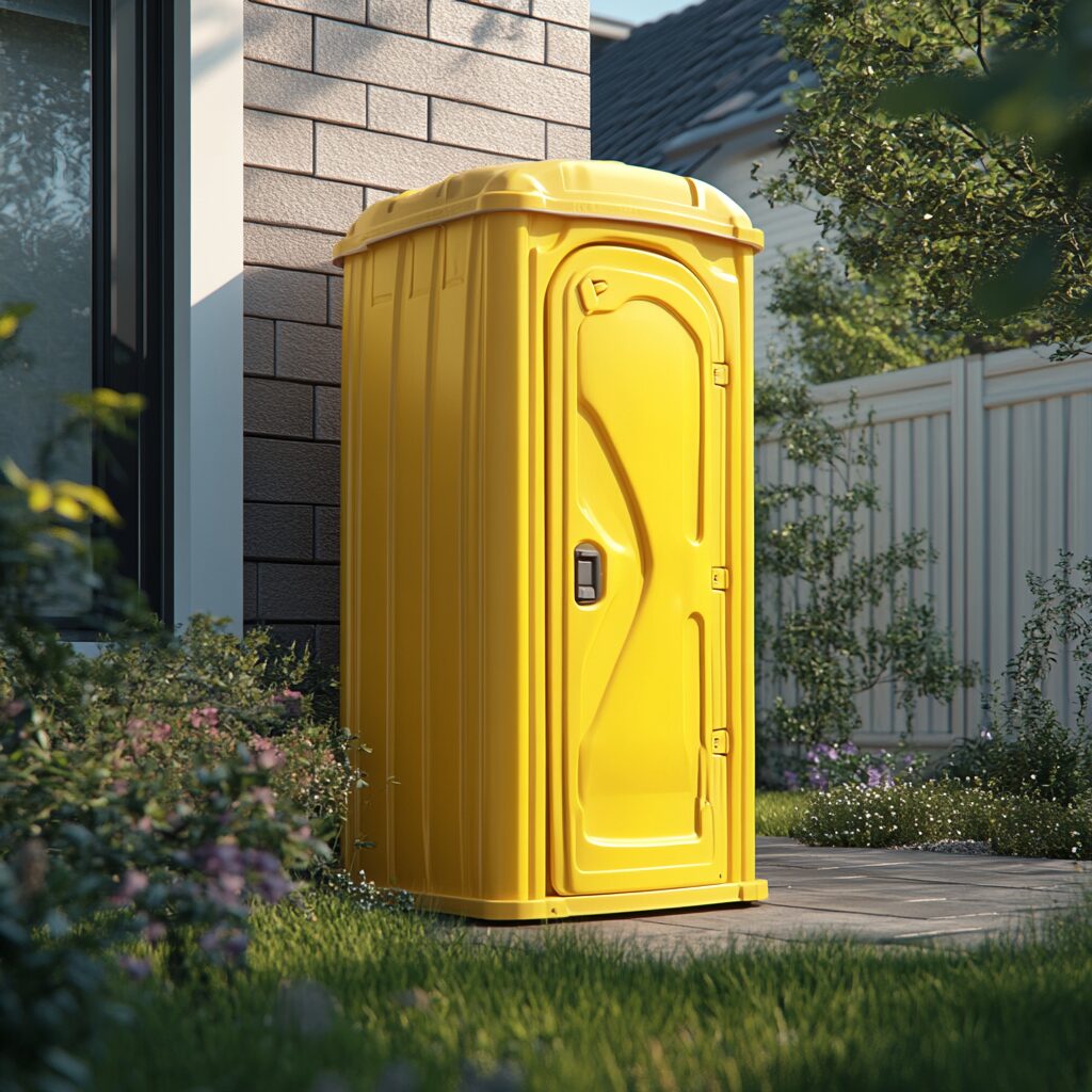 How close can a porta potty be to a house?