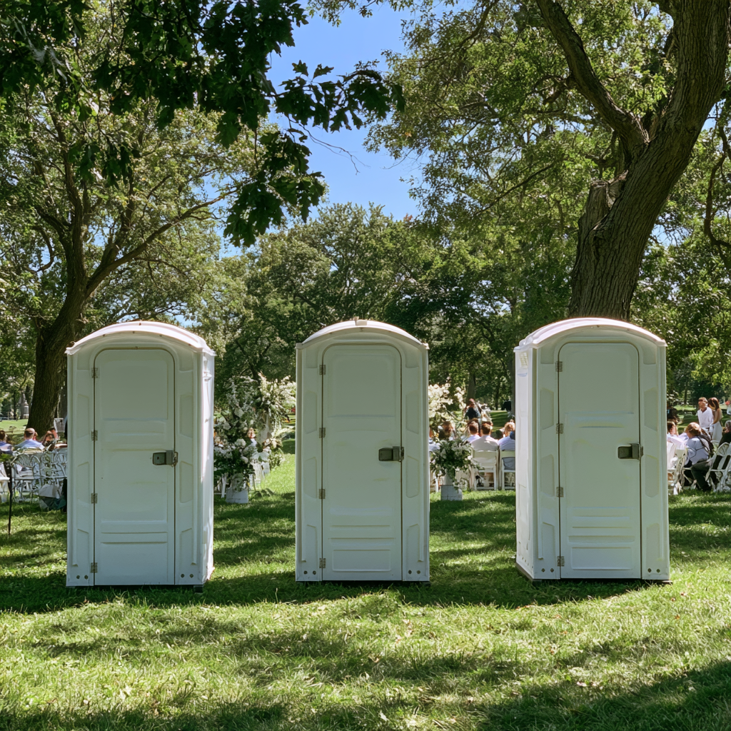 Where to place portable toilets at weddings