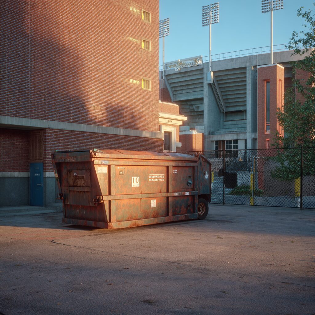 What dumpster size do you need for sporting event waste disposal?