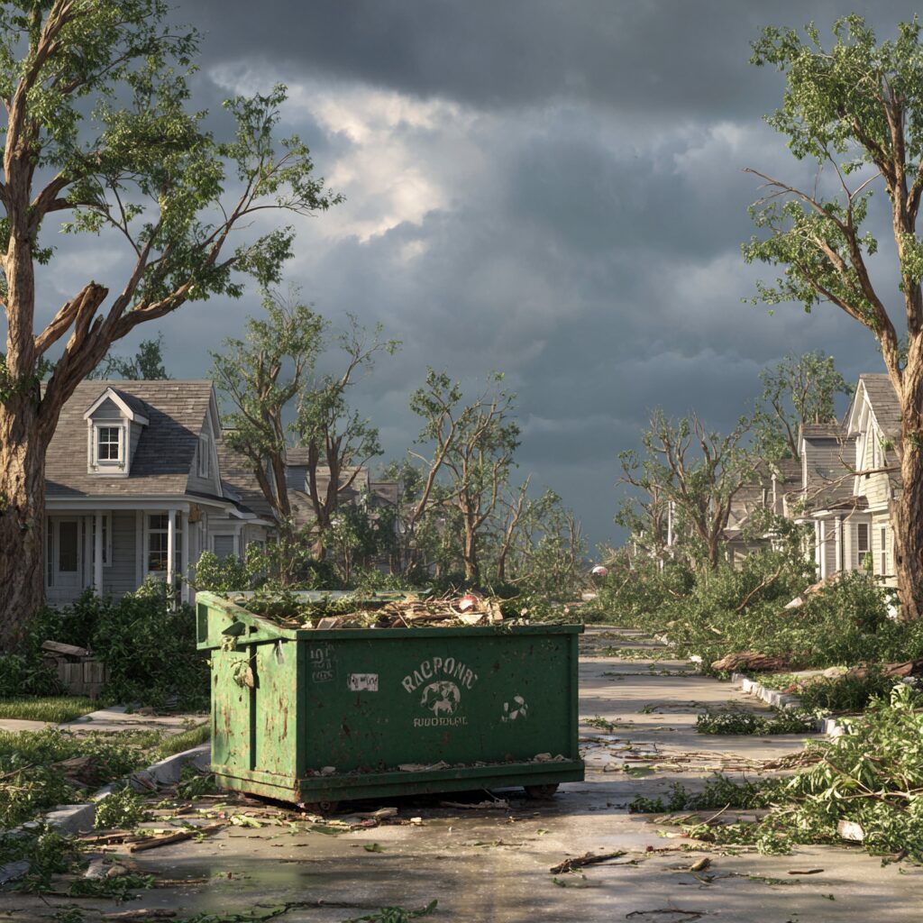 Estimate tornado waste to ensure you rent the right size dumpster.