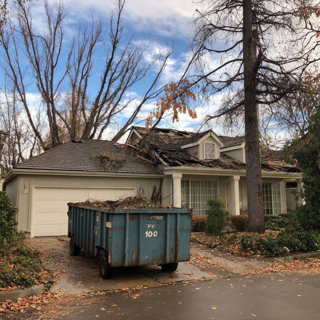 Dumpster for hurricane waste cleanup