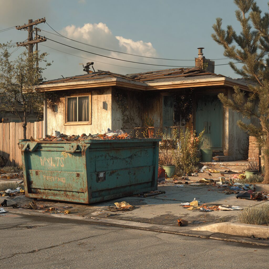 dumpsters for residential debris cleanup following wildfire damage