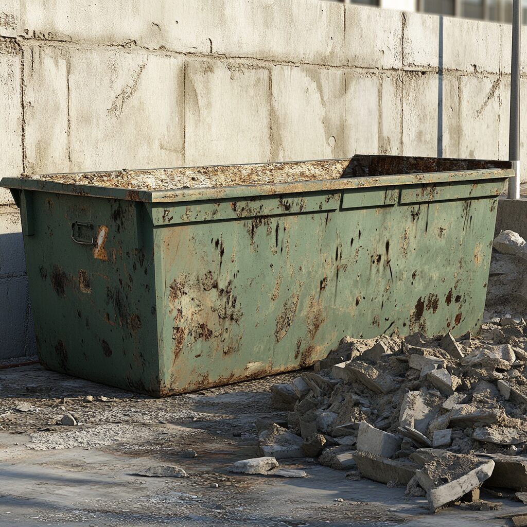 never climb into a construction dumpster