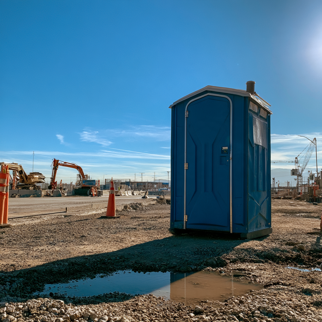 Construction site porta potty