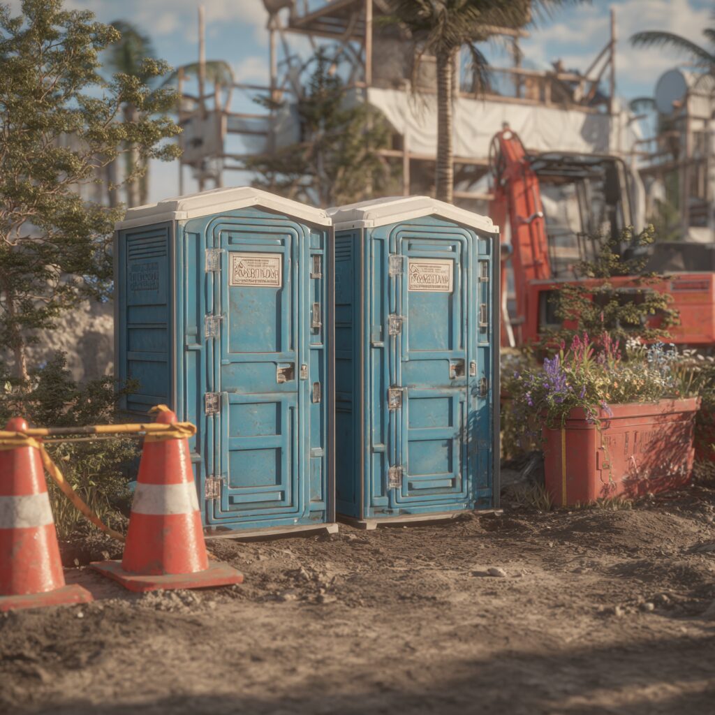 Porta potty anchoring systems for high-wind areas