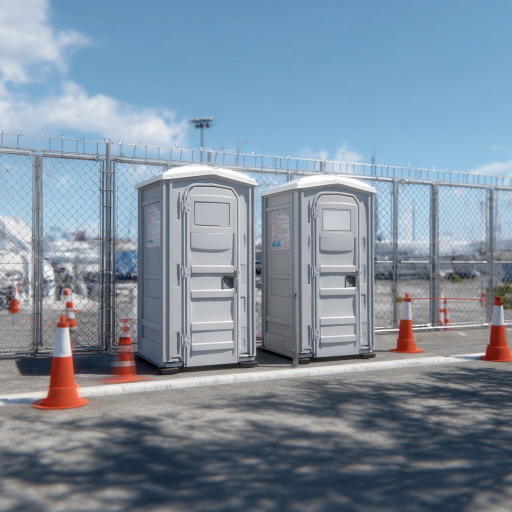 gates and lights are important elements of porta potty security