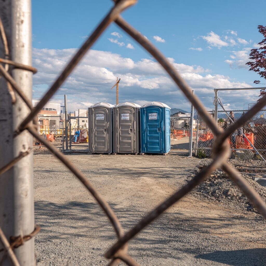 placing porta potties behind fences helps prevent vandalism