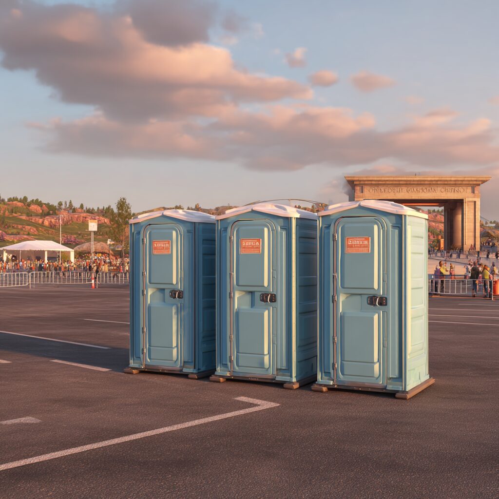 Porta potty placement helps keep them cool in summer