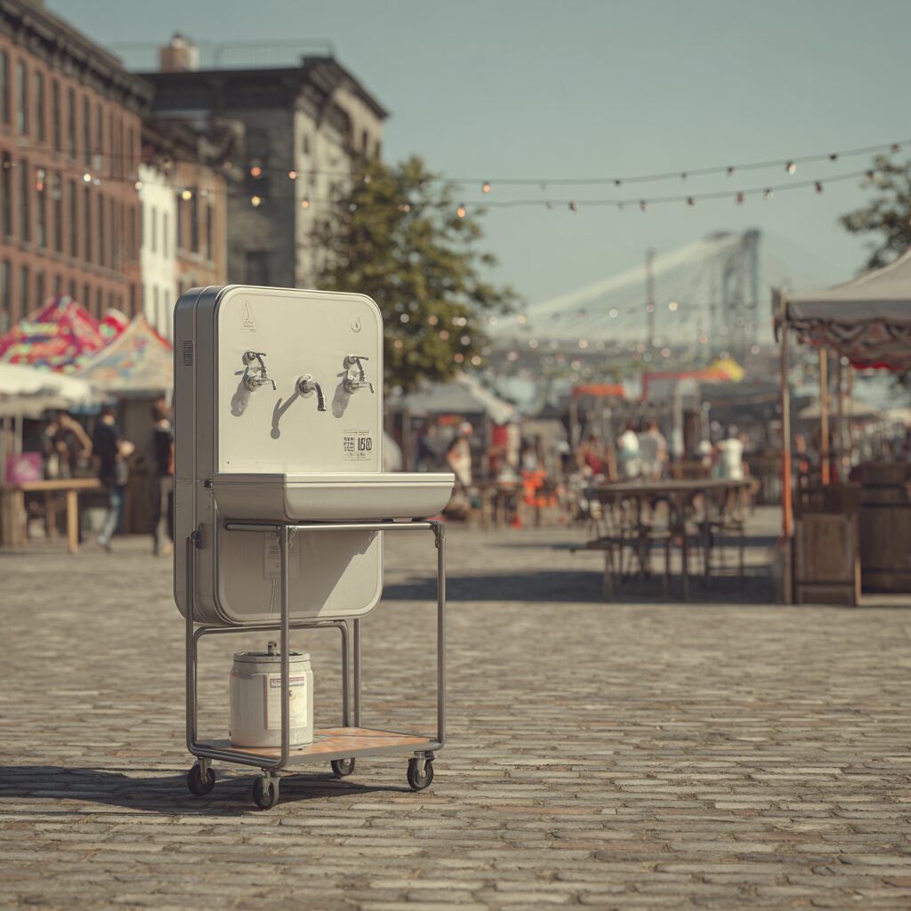 handwashing stations are often rented for large events in summer