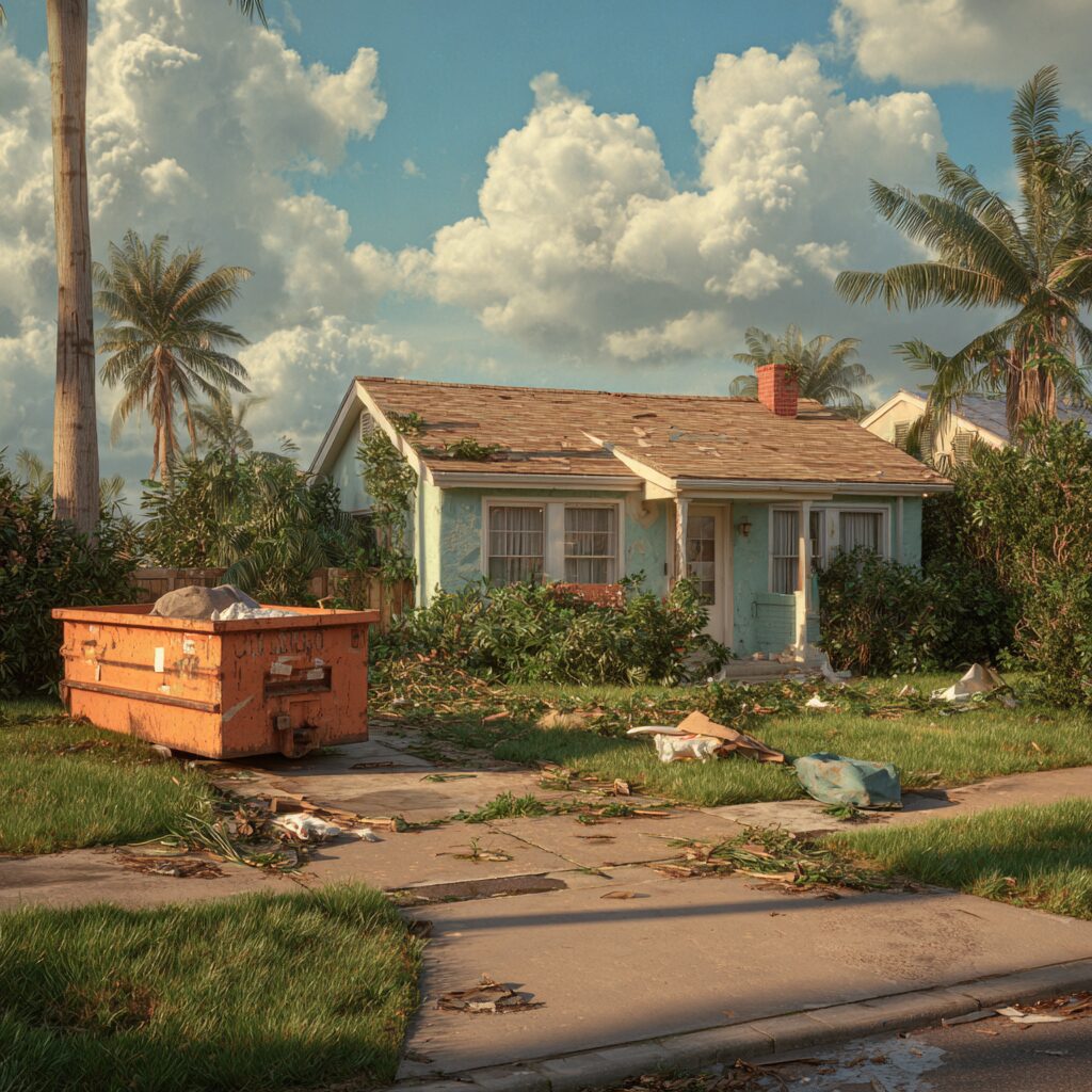 how to rent a dumpster for residential hurricane cleanup