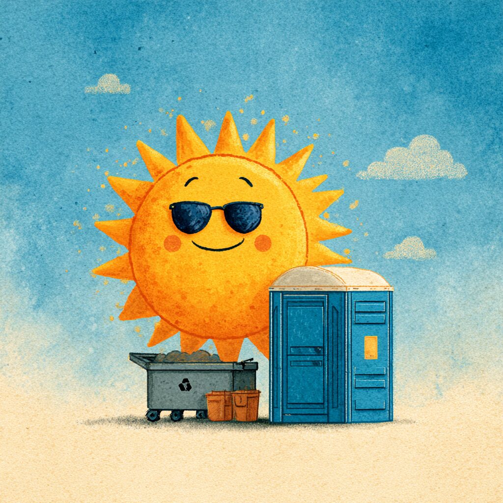 Summer construction porta potty and dumpster rentals