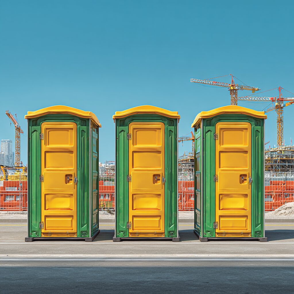 Summer porta potty services for construction