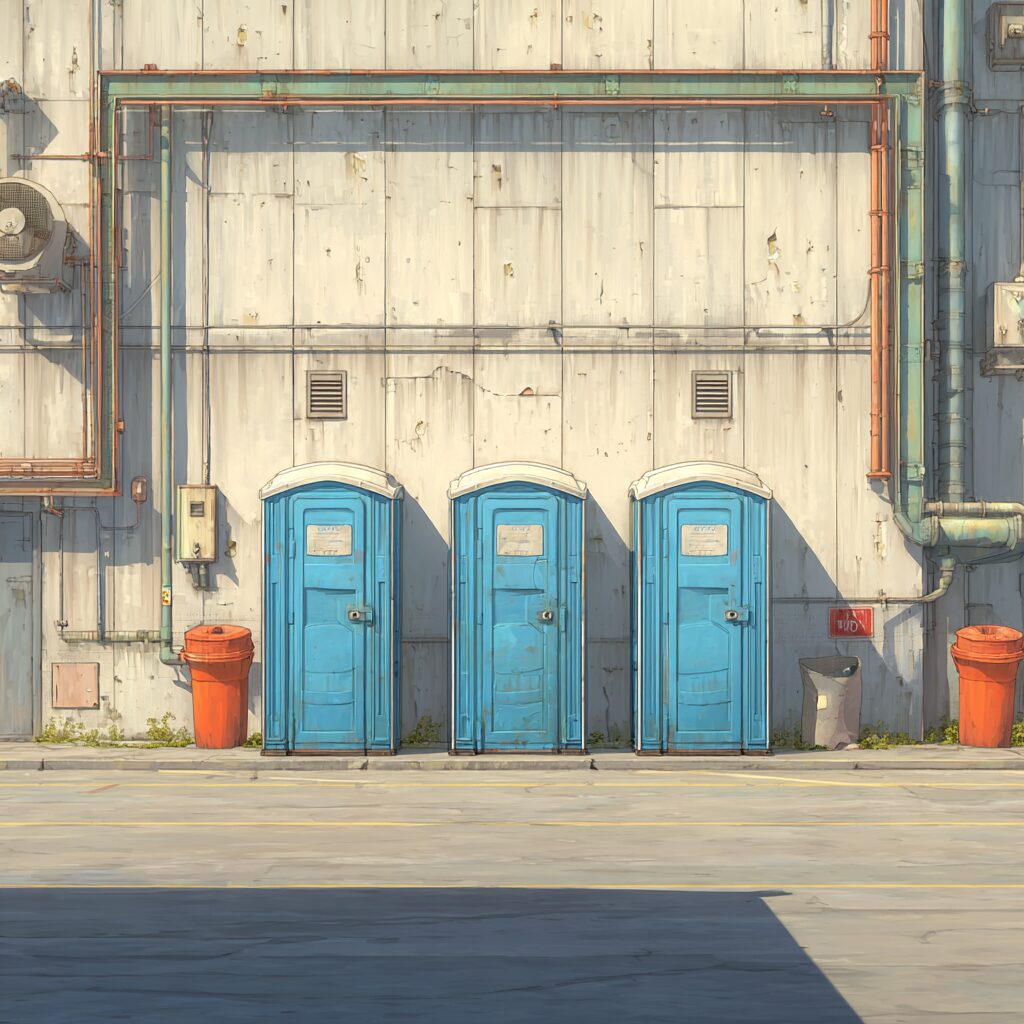 Industrial site porta potties need durability.