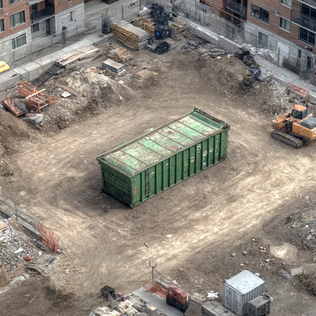 where to place dumpster on construction sites