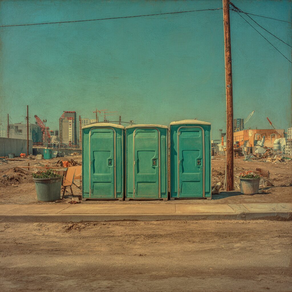 where to place porta potties on a construction site