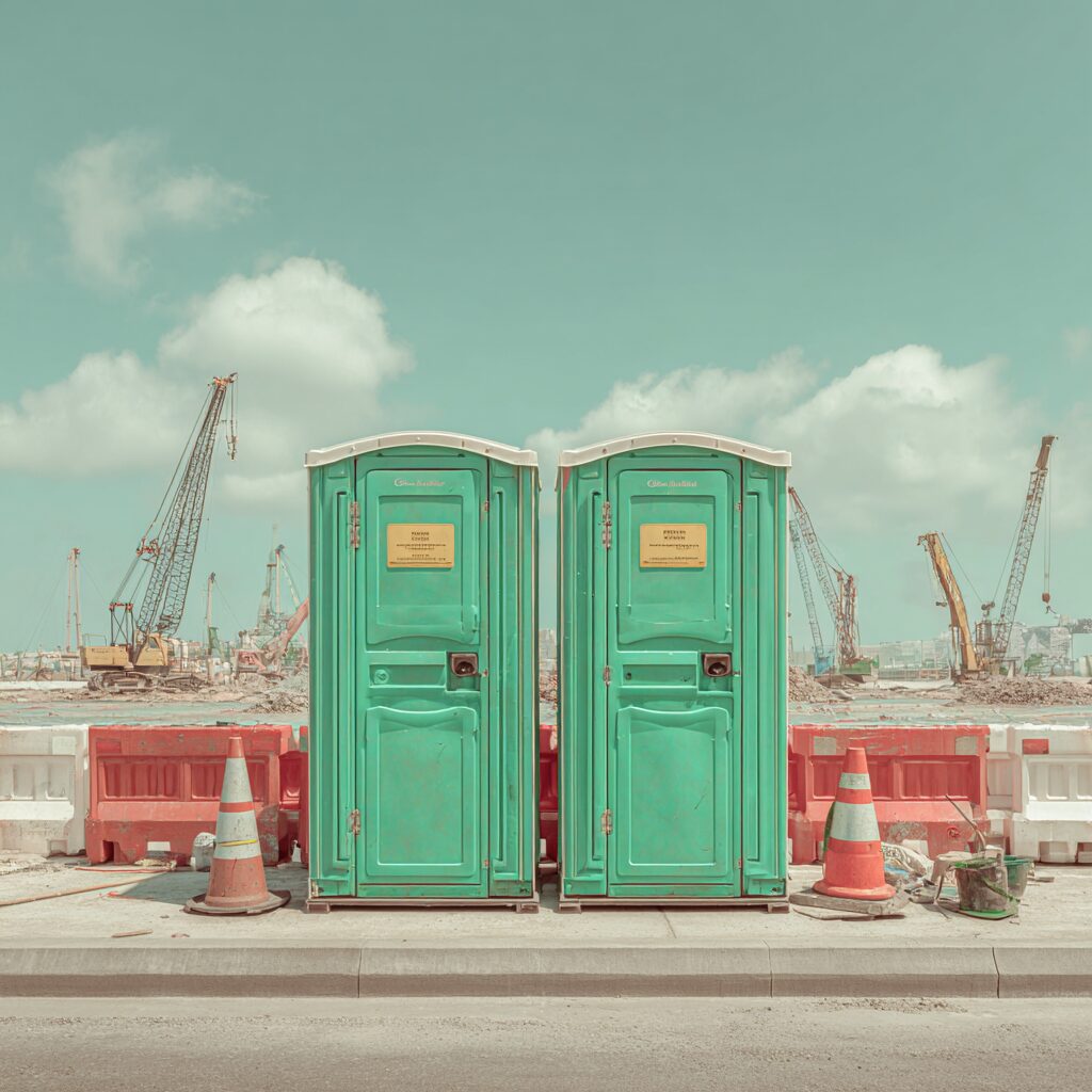 construction site rented porta potties