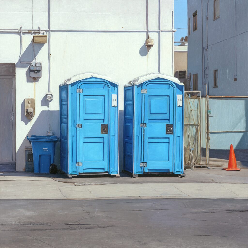 Different stages of porta potty lifecycle