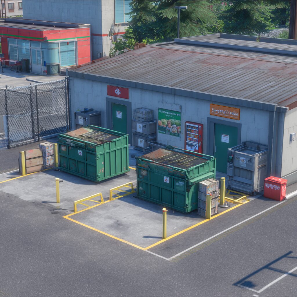 Roll-off dumpsters for retail and shopping centers
