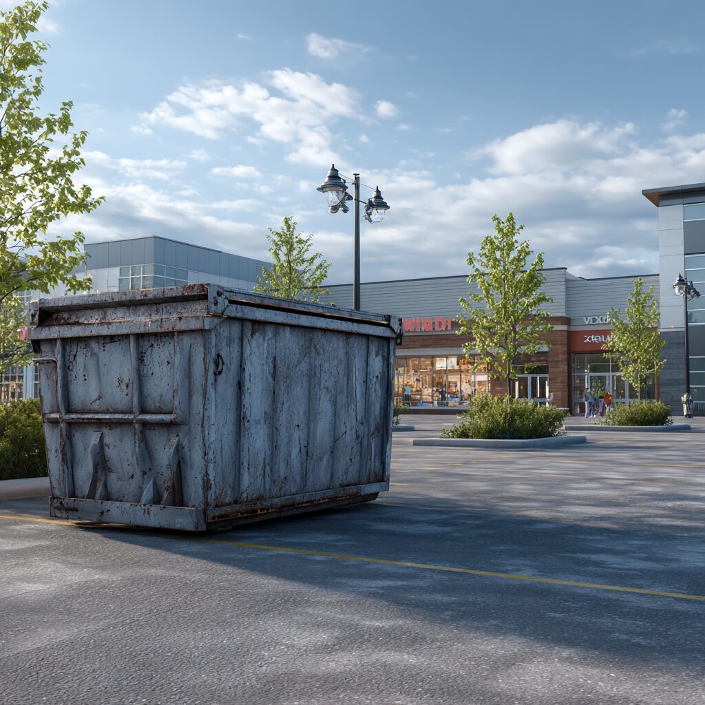 Roll-off dumpsters for opening a retail store