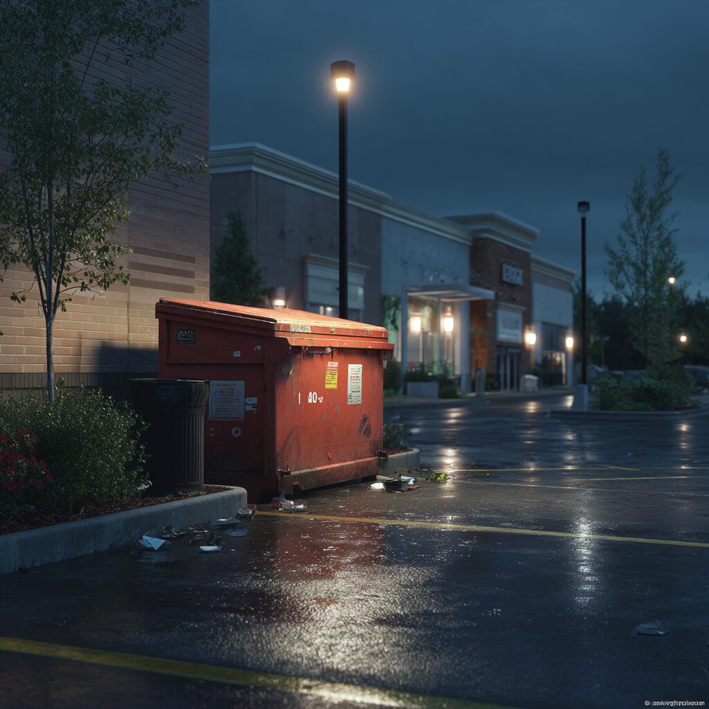 dumpster security and safety for shopping center
