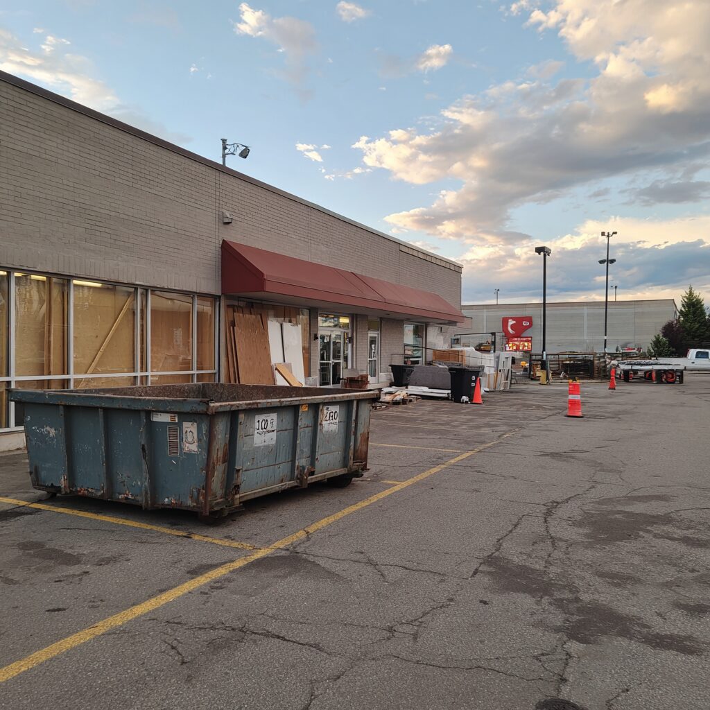 Where to safely place a dumpster in a retail environment