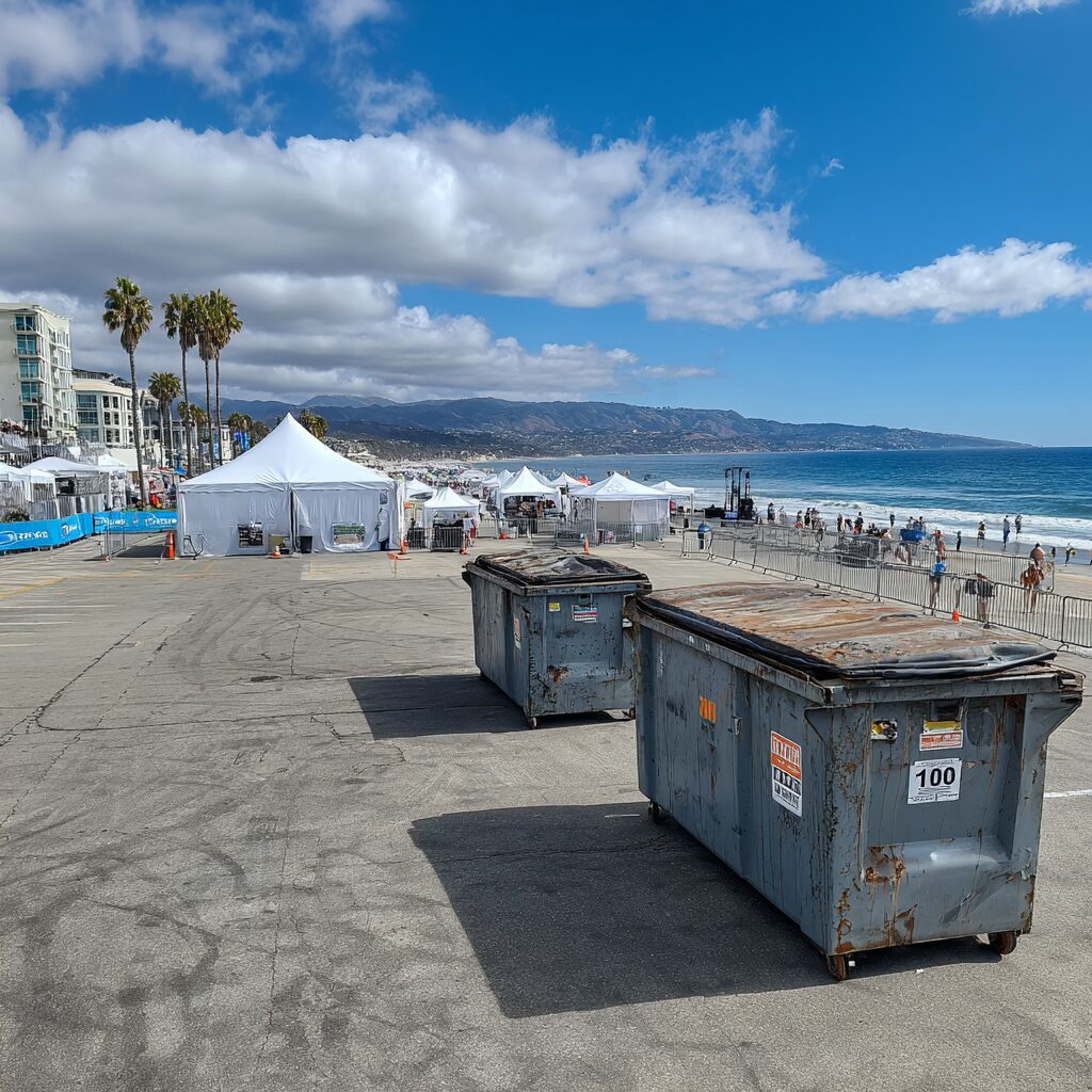 How do multiple dumpsters benefit music festival waste disposal?
