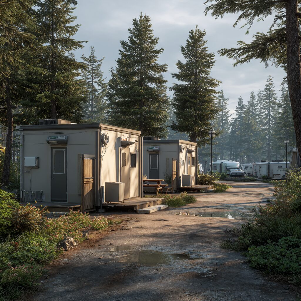 Vault toilet restrooms