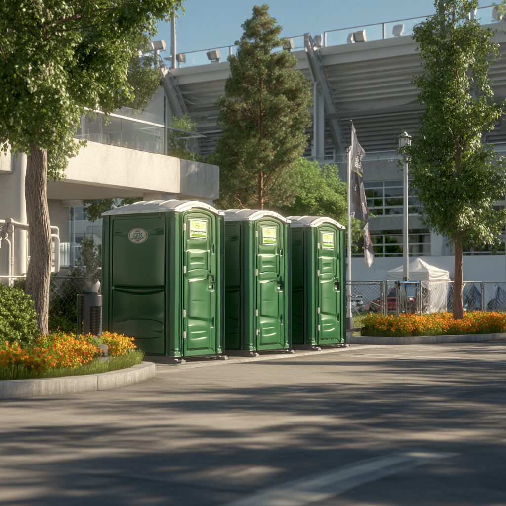 green porta potties for sporting events and races