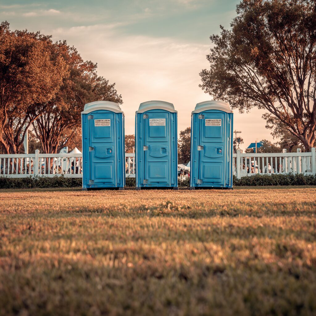 green porta potties for weddings