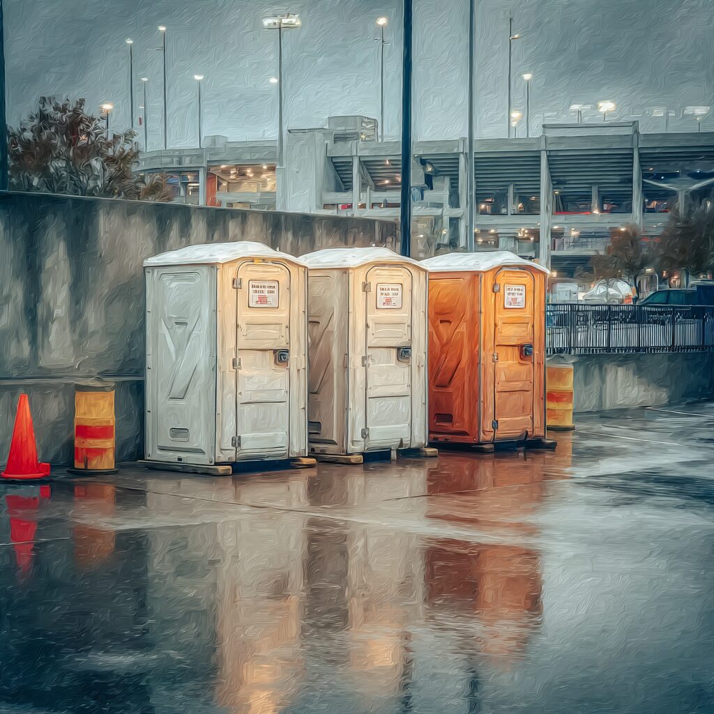 Porta potty rentals for events with bad weather