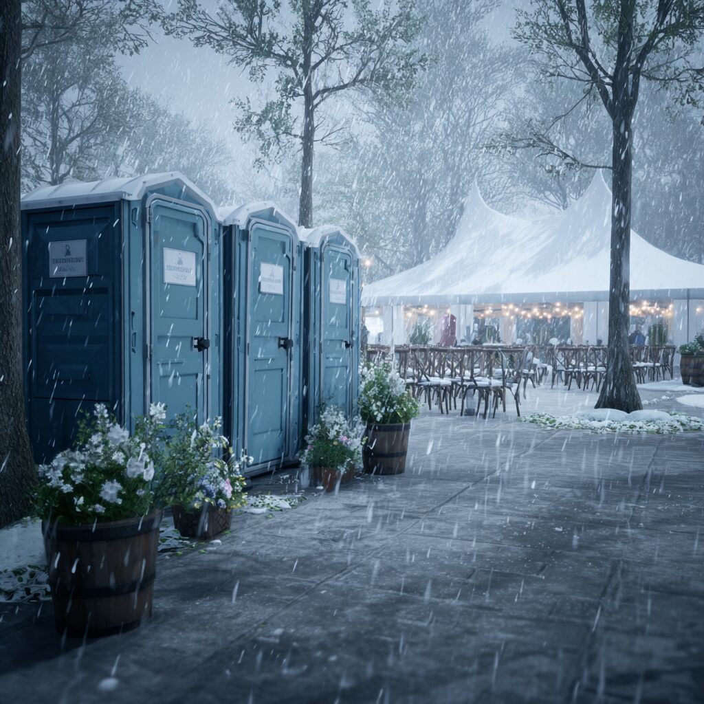Porta potties for events with snow