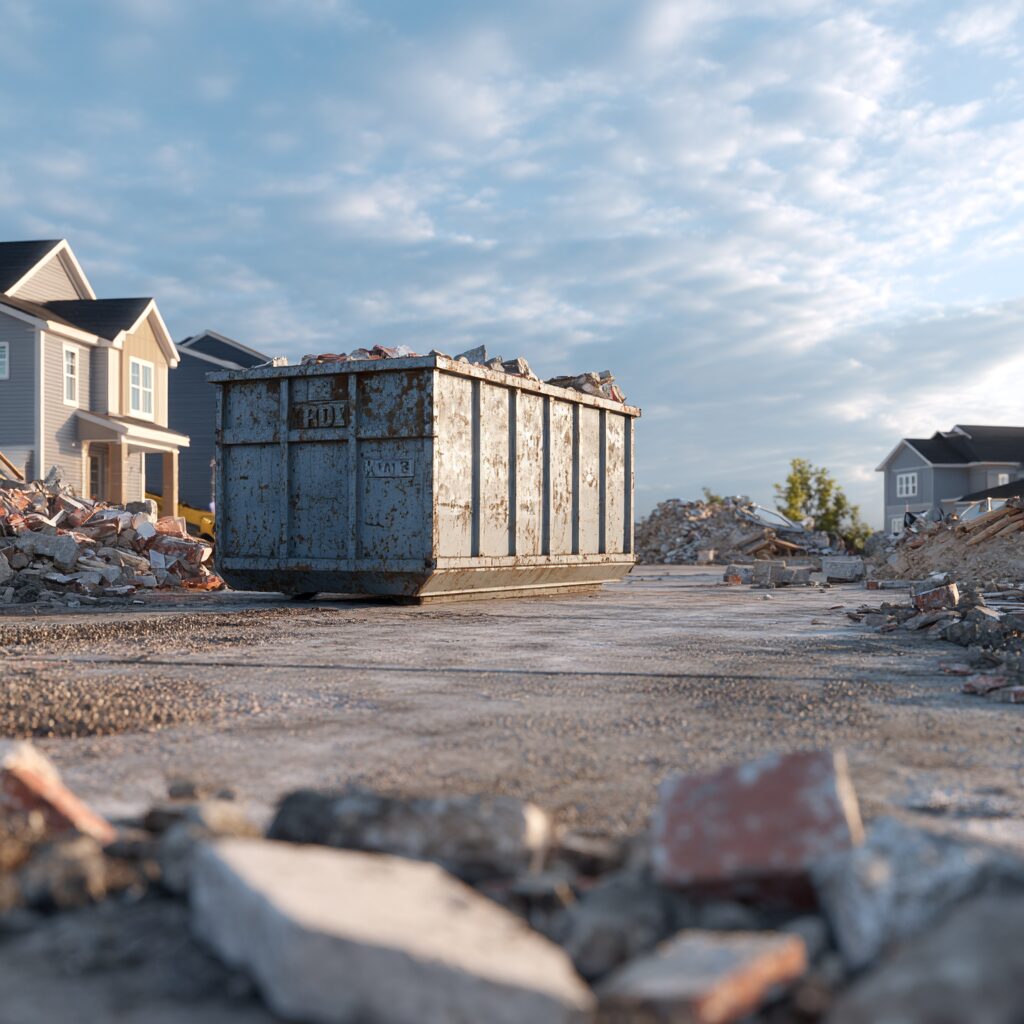 Break up concrete debris for dumpsters