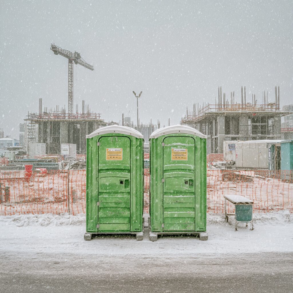 how to keep porta potties warm on winter jobsites 