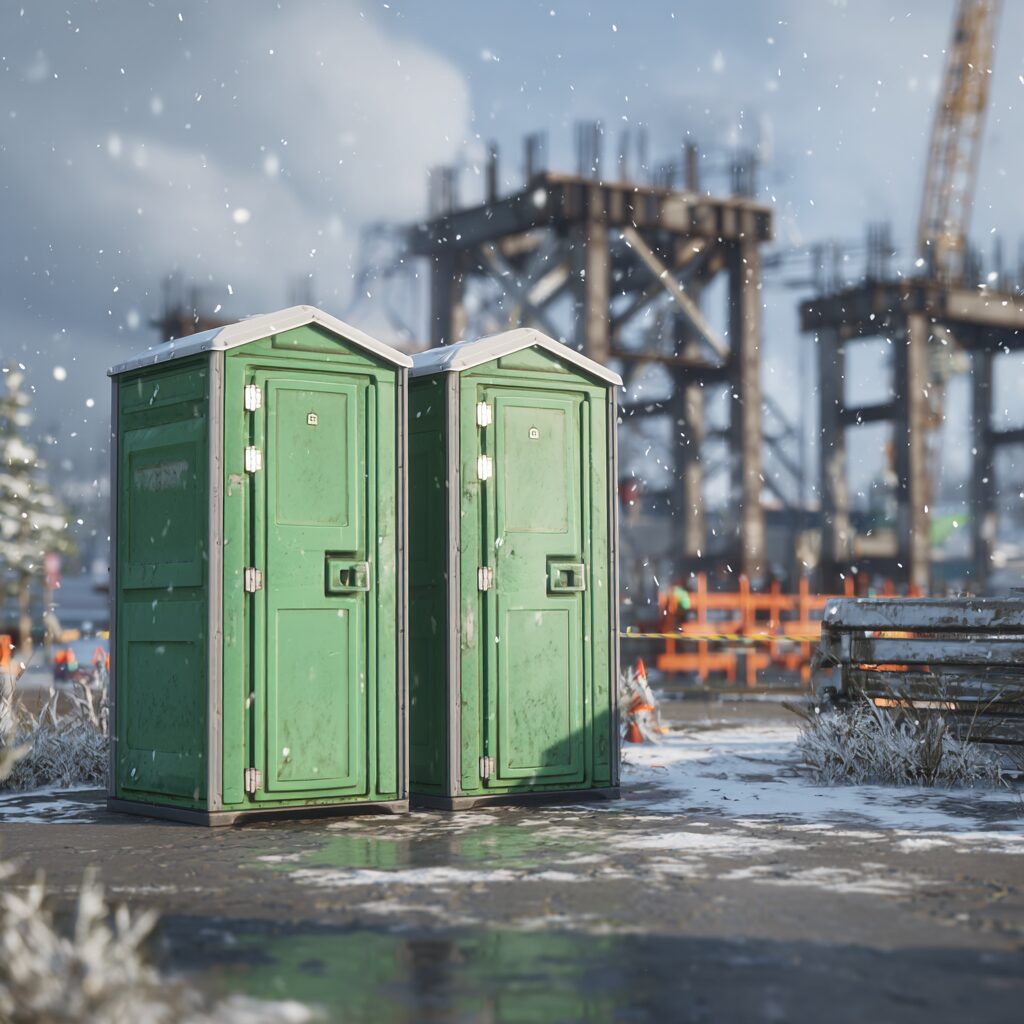 keeping construction porta potties warm in winter