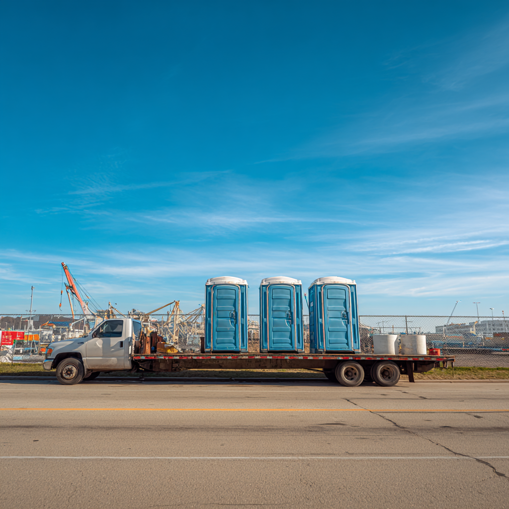 How are porta potties picked up after a rental?