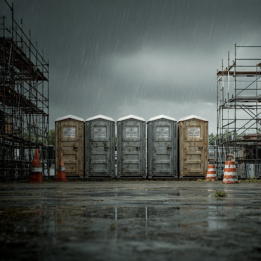 Porta potty snow adjustments for jobsites