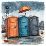 Porta potty weather adjustments for construction sites