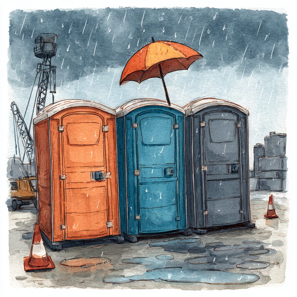 Porta potty weather adjustments for construction sites