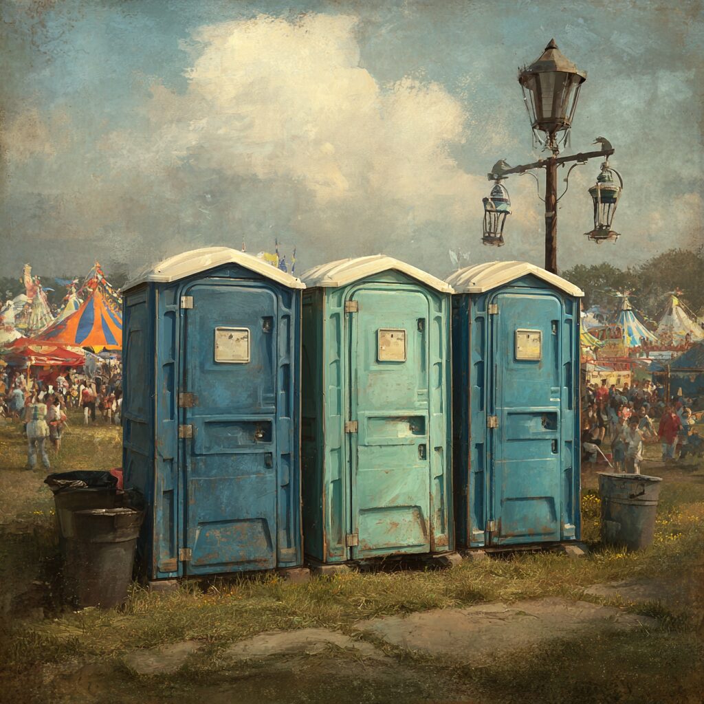 Portable toilet pickup preparation for events