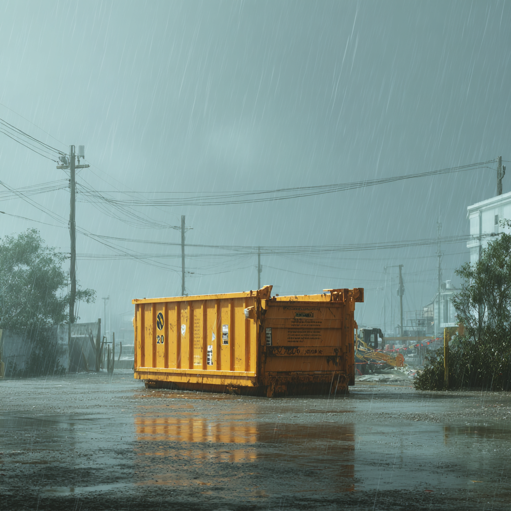 Dumpster rental prep for hurricanes