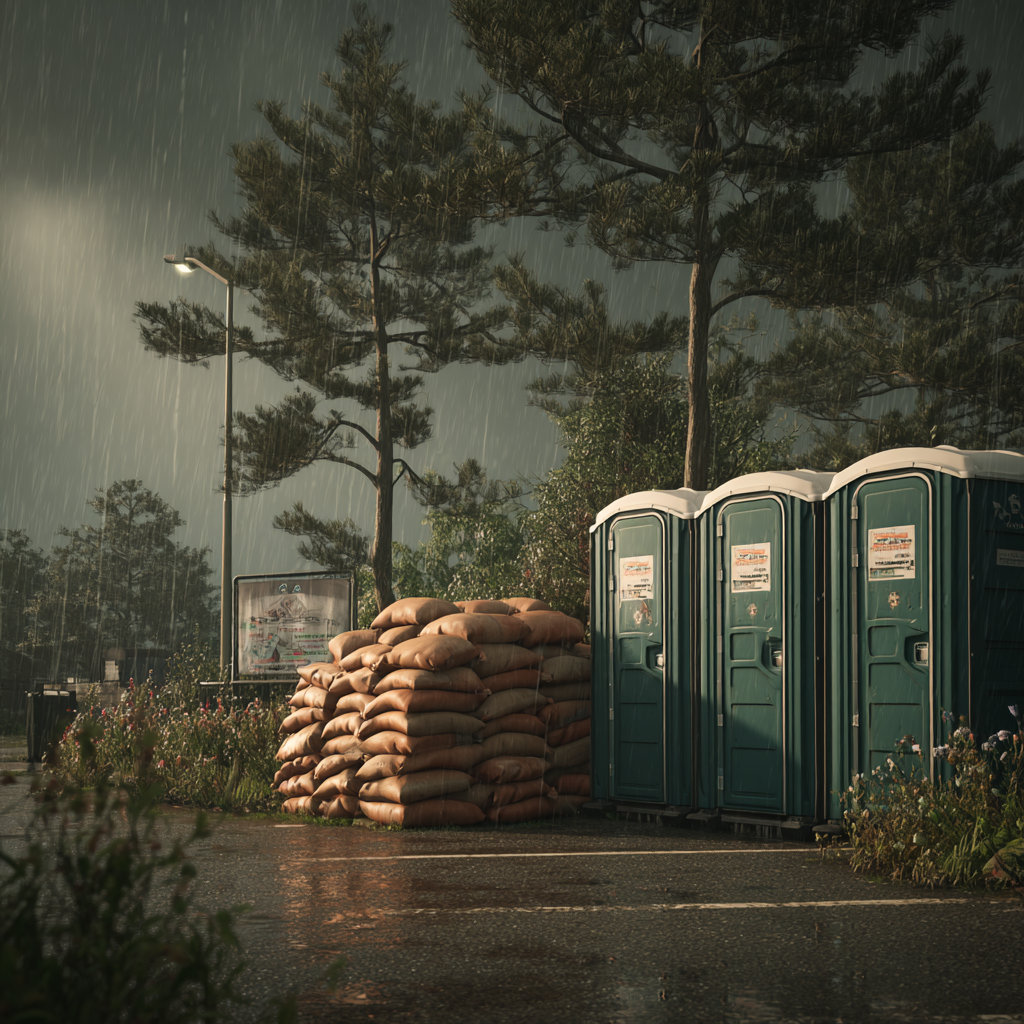 Porta potty planning for disaster relief after a hurricane