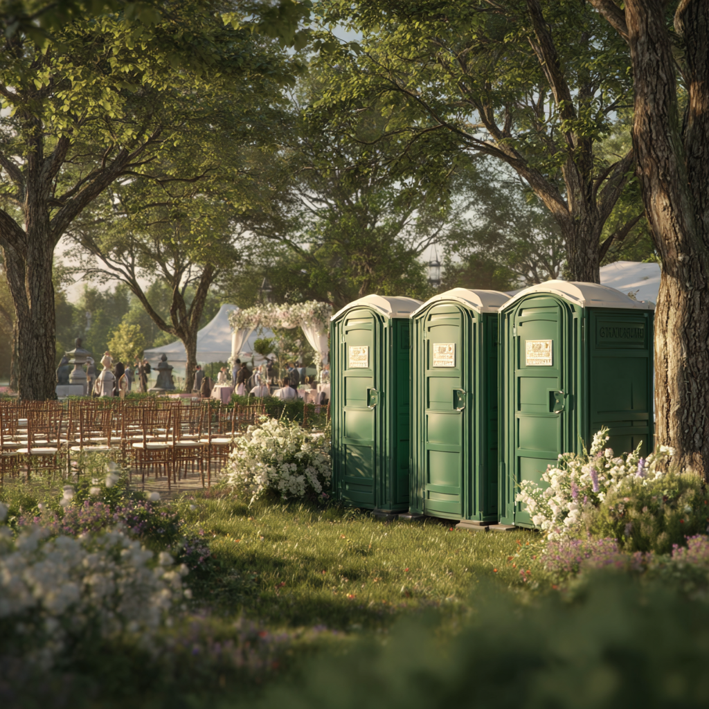 Porta potties for outdoor weddings and receptions