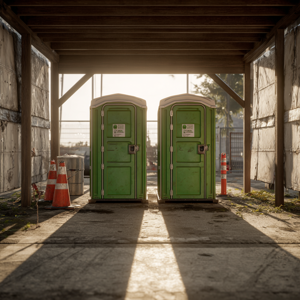 Winterize portable toilets for construction sites